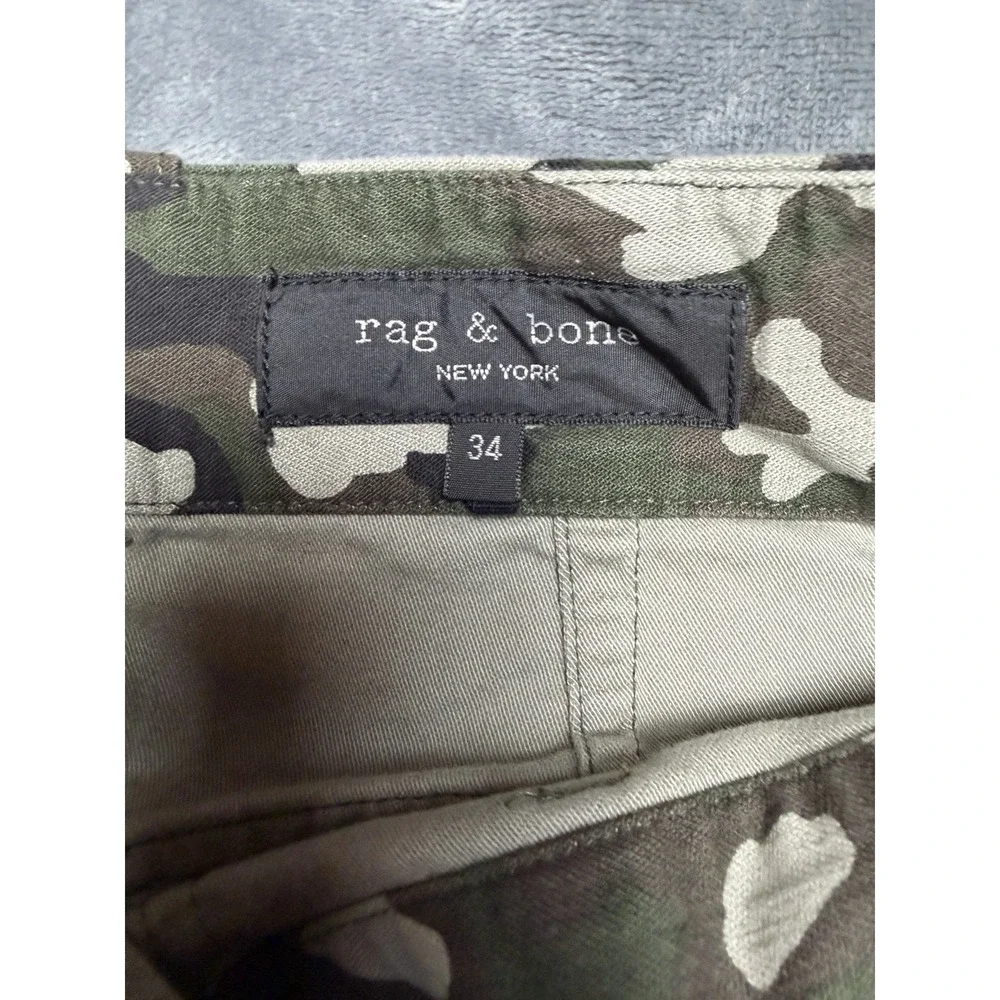 Rag & Bone Otis Cotton Pant Camo Relaxed Fit Size 34x29